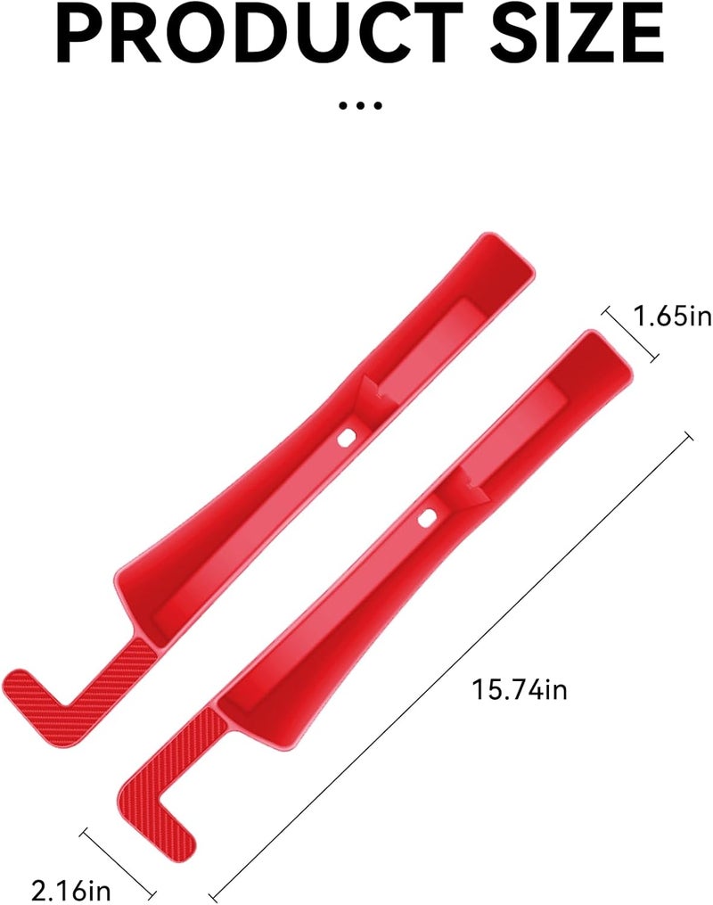 Tioollev 2PCS Car Seat Gap Filler, Automotive Seat Organizer Fill The Gap Between Seat and Console, Universal Car Storage Box Inserts Fill The Gap Between Seat &Console for Coins Wallets Keys (Red) - Image 3